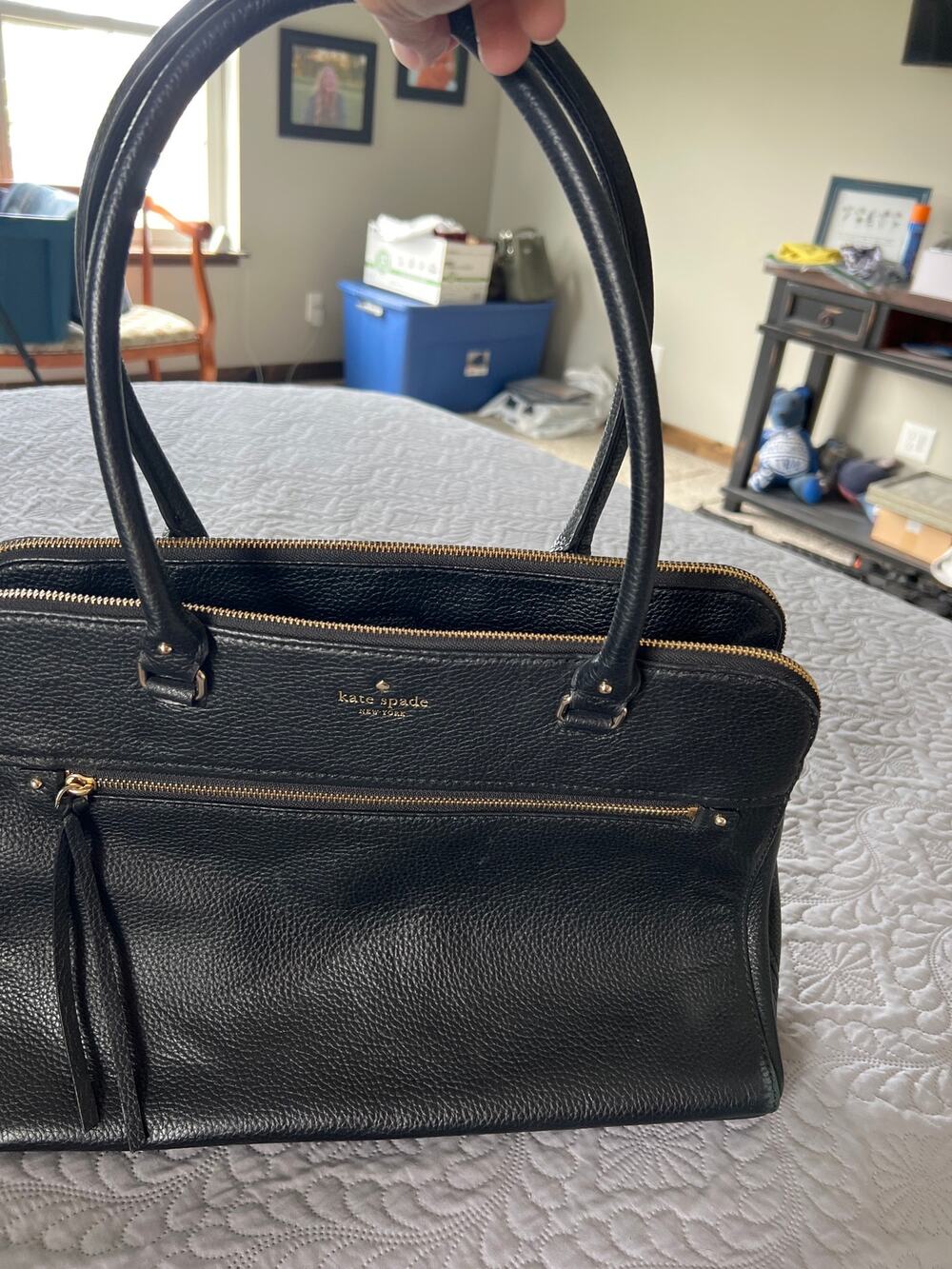Kate Spade Cobble Hill Kieran tote. Pebbled black leather with dust bag.
